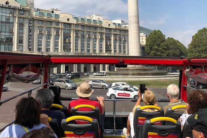City tour Tbilisi on red bus - Along the Mtkvari River and past Metekhi Cathedral