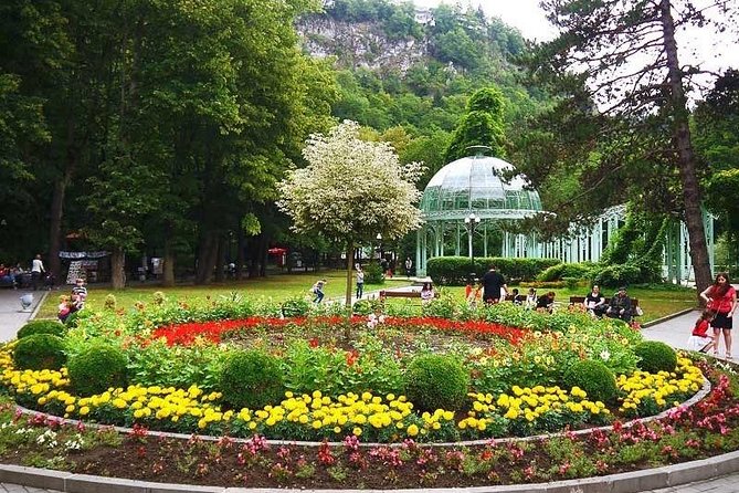 LEGENDARY PLACES OF GEORGIA: VARDZIA, BORJOMI, RABAT.( Group Tour) - Borjomi: mineral water, a waterfall, and mountain views